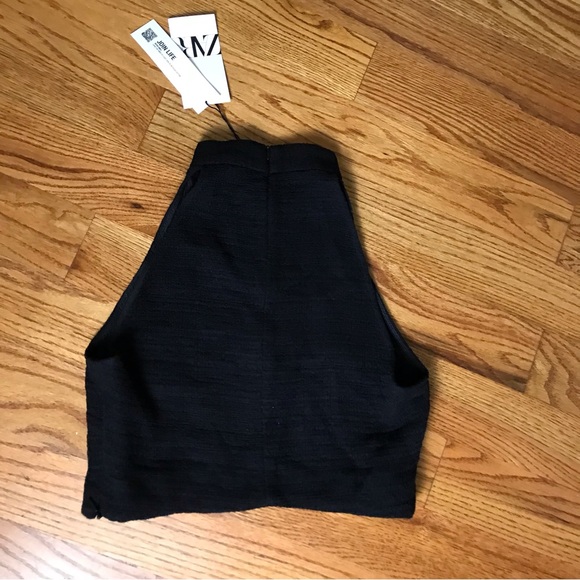 Zara Black Crop Top NWT - Picture 3 of 5